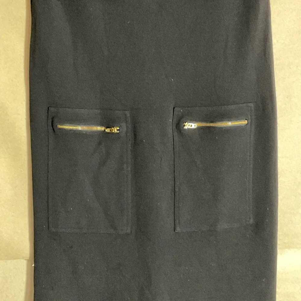 J.Crew Black Dress with Gold Zippers. Wool blend. Size 14
